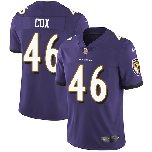 2019 Men Baltimore Ravens #46 Cox purple Nike Vapor Untouchable Limited NFL Jersey